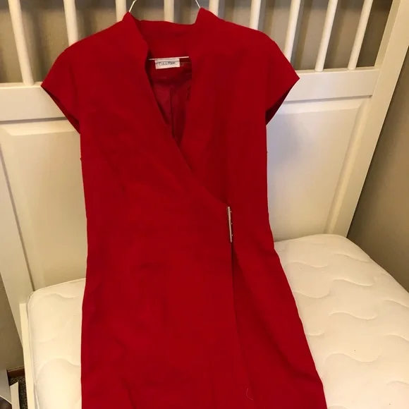 calvin klein red wrap dress Calvin Klein Red Wrap Dress